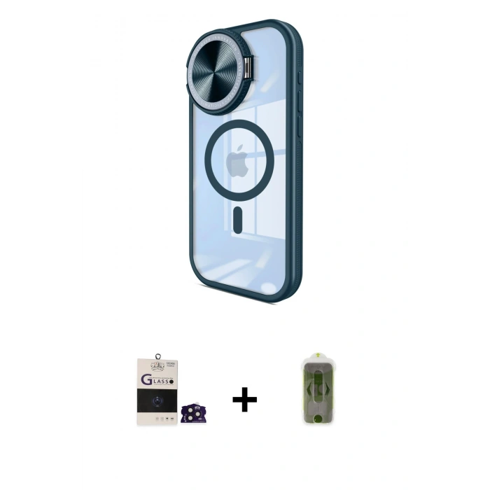 MARSİLYAN™- iPhone 14 Pro Max Kılıf Kıvılcım Modern Koleksiyonu - Siyah Joko Magic 5D Hayalet Cam + Bilvis Titan Kamera Lens - DNMR