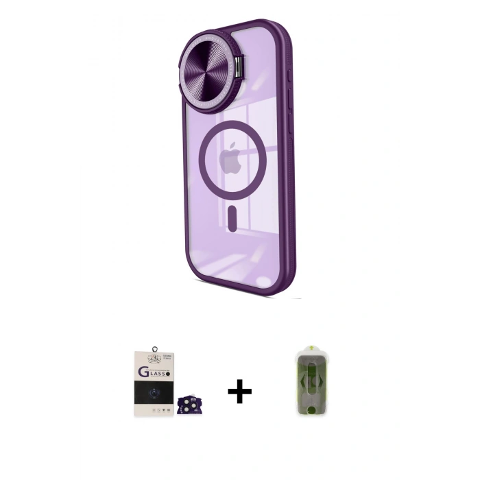 MARSİLYAN™- iPhone 14 Pro Max Kılıf Kıvılcım Modern Koleksiyonu - Siyah Joko Magic 5D Hayalet Cam + Bilvis Titan Kamera Lens - DNMR