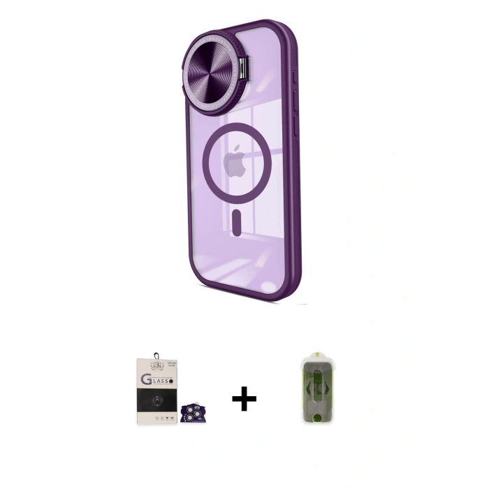 MARSİLYAN™- iPhone 14 Pro Max Kılıf Kıvılcım Modern Koleksiyonu - Siyah Joko Magic 5D Hayalet Cam + Bilvis Titan Kamera Lens - GS