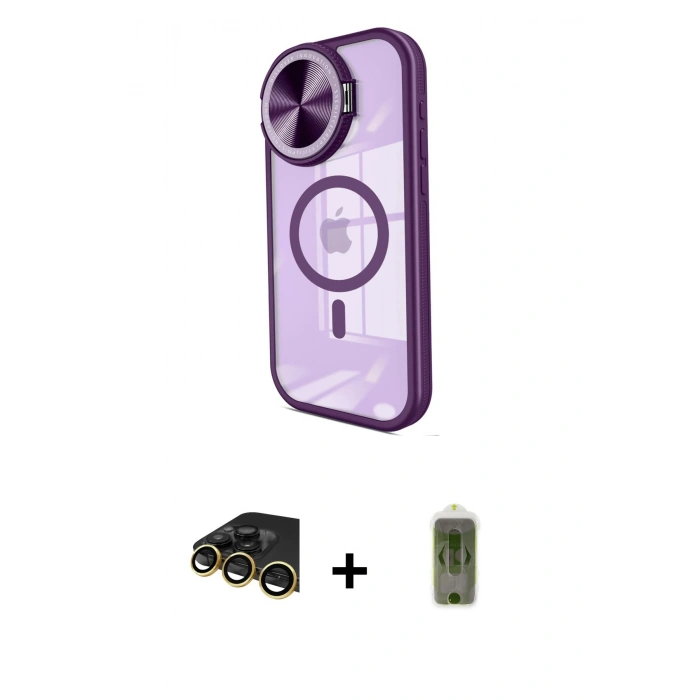 MARSİLYAN™- iPhone 14 Pro Max Kılıf Kıvılcım Modern Koleksiyonu - Siyah Joko Magic 5D Hayalet Cam + Raze Metal Kamera Lens - GD