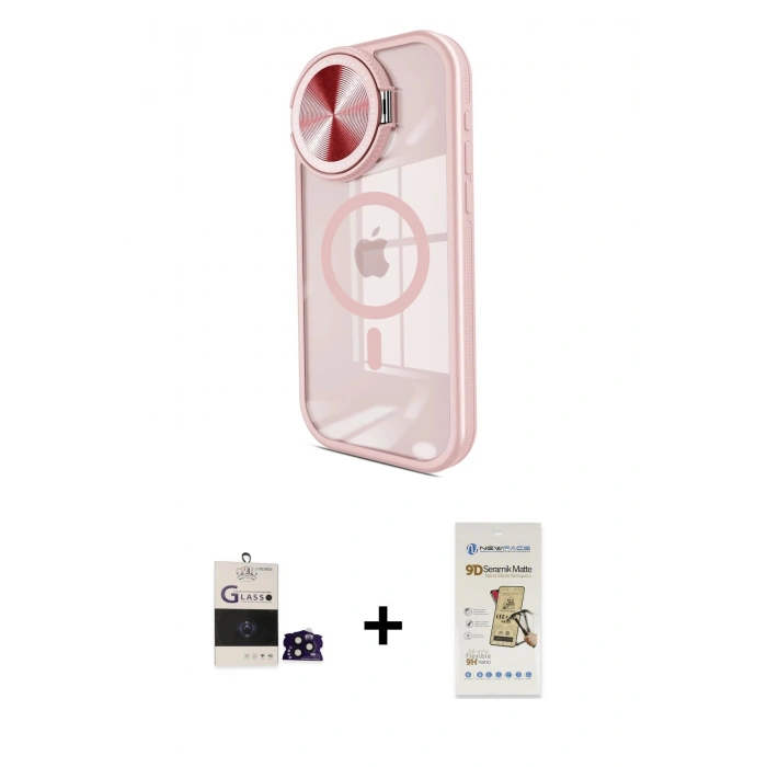 MARSİLYAN™- iPhone 14 Pro Max Kılıf Kıvılcım Modern Koleksiyonu - Siyah Mat Seramik Nano Ekran Koruyucu + Bilvis Titan Kamera Lens - SH