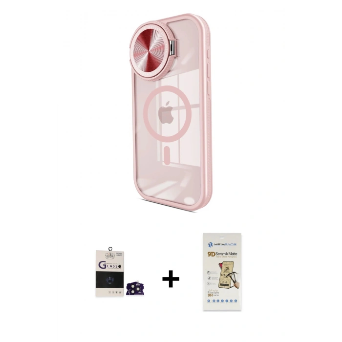 MARSİLYAN™- iPhone 14 Pro Max Kılıf Kıvılcım Modern Koleksiyonu - Siyah Mat Seramik Nano Ekran Koruyucu + Bilvis Titan Kamera Lens - DNMR