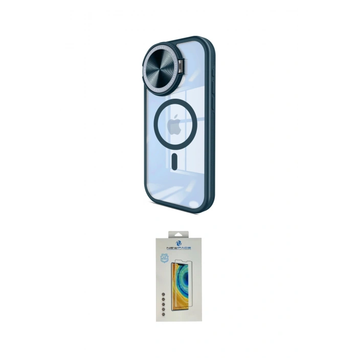 MARSİLYAN™- iPhone 14 Pro Max Kılıf Kıvılcım Modern Koleksiyonu - Siyah Polymer Nano Ekran Koruyucu