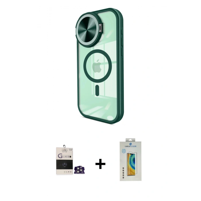 MARSİLYAN™- iPhone 14 Pro Max Kılıf Kıvılcım Modern Koleksiyonu - Siyah Polymer Nano Ekran Koruyucu + Bilvis Titan Kamera Lens - GS
