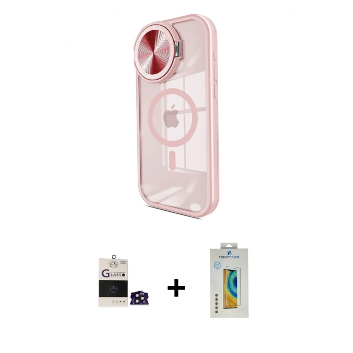 MARSİLYAN™- iPhone 14 Pro Max Kılıf Kıvılcım Modern Koleksiyonu - Siyah Polymer Nano Ekran Koruyucu + Bilvis Titan Kamera Lens - DNMR