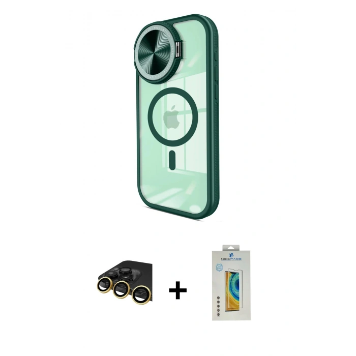 MARSİLYAN™- iPhone 14 Pro Max Kılıf Kıvılcım Modern Koleksiyonu - Siyah Polymer Nano Ekran Koruyucu + Raze Metal Kamera Lens - GD