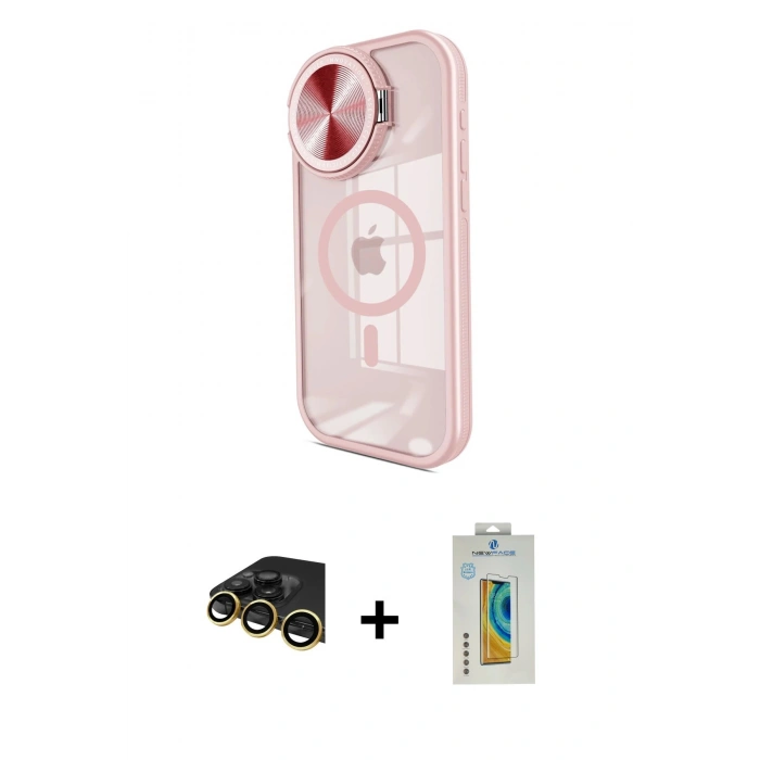 MARSİLYAN™- iPhone 14 Pro Max Kılıf Kıvılcım Modern Koleksiyonu - Siyah Polymer Nano Ekran Koruyucu + Raze Metal Kamera Lens - GD