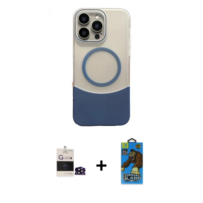 MARSİLYAN™- iPhone 14 Pro Max Kılıf Kozmos Form Özel Seri - Siyah 18D Cam Ekran Koruyucu + Bilvis Titan Kamera Lens - SH