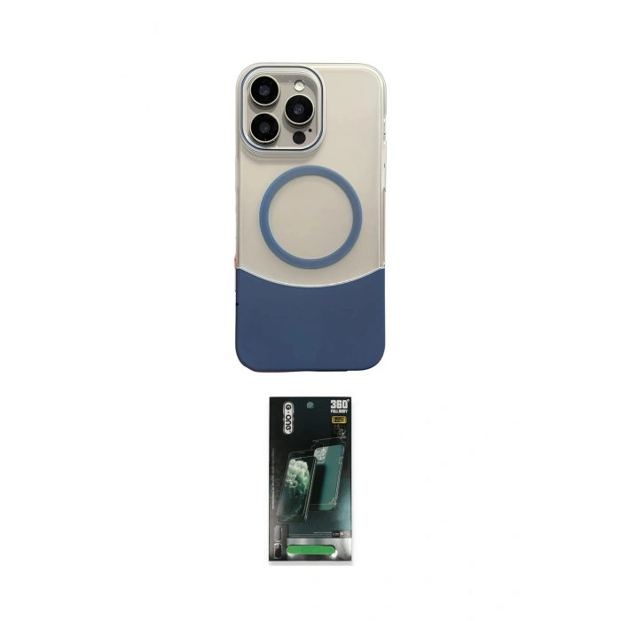 MARSİLYAN™- iPhone 14 Pro Max Kılıf Kozmos Form Özel Seri - Siyah 360 Mat Full Body Arka Koruyucu