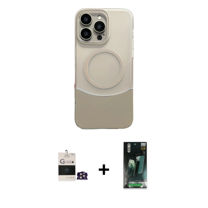 MARSİLYAN™- iPhone 14 Pro Max Kılıf Kozmos Form Özel Seri - Siyah 360 Mat Full Body Arka Koruyucu + Bilvis Titan Kamera Lens - GD