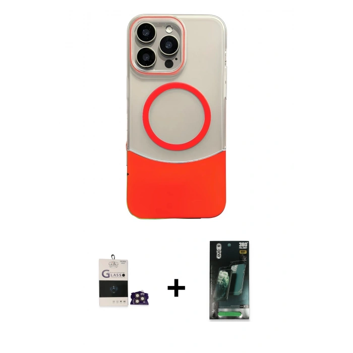 MARSİLYAN™- iPhone 14 Pro Max Kılıf Kozmos Form Özel Seri - Siyah 360 Mat Full Body Arka Koruyucu + Bilvis Titan Kamera Lens - GD