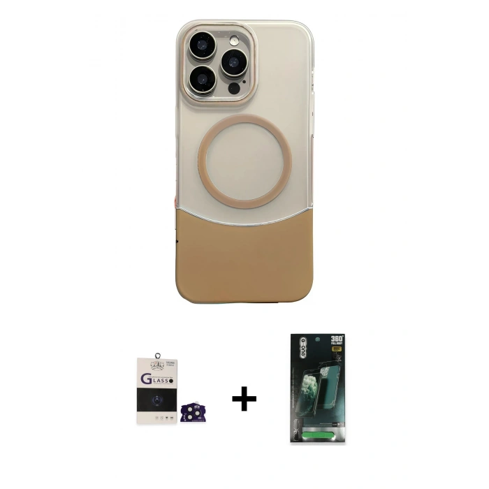 MARSİLYAN™- iPhone 14 Pro Max Kılıf Kozmos Form Özel Seri - Siyah 360 Mat Full Body Arka Koruyucu + Bilvis Titan Kamera Lens - DNMR