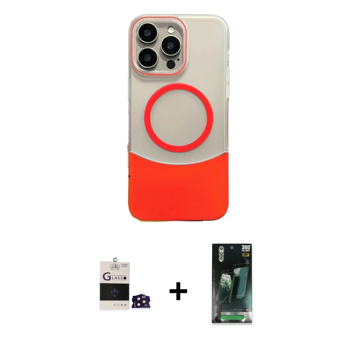 MARSİLYAN™- iPhone 14 Pro Max Kılıf Kozmos Form Özel Seri - Siyah 360 Mat Full Body Arka Koruyucu + Bilvis Titan Kamera Lens - DNMR