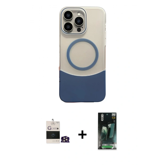 MARSİLYAN™- iPhone 14 Pro Max Kılıf Kozmos Form Özel Seri - Siyah 360 Mat Full Body Arka Koruyucu + Bilvis Titan Kamera Lens - GD