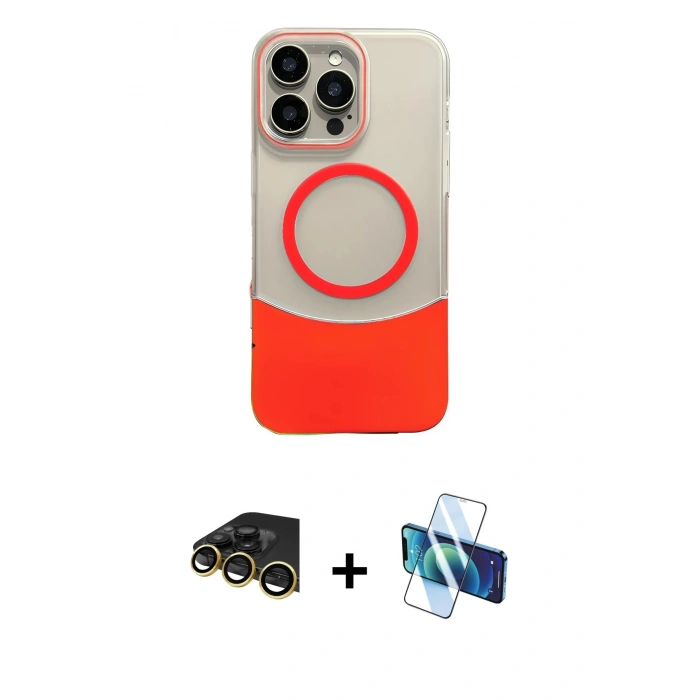 MARSİLYAN™- iPhone 14 Pro Max Kılıf Kozmos Form Özel Seri - Siyah 3D Antistatik Cam Ekran Koruyucu + Raze Metal Kamera Lens - GD