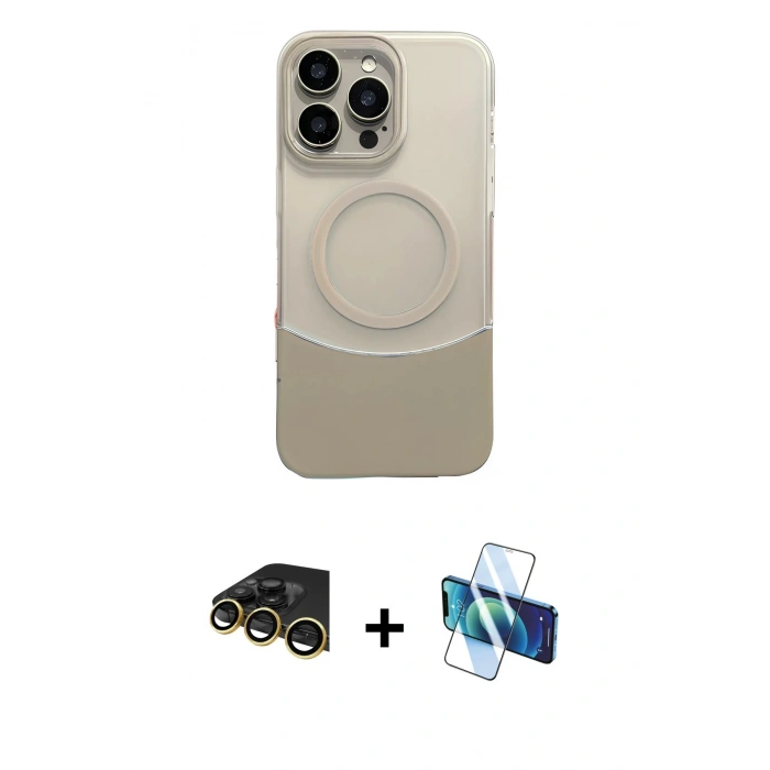 MARSİLYAN™- iPhone 14 Pro Max Kılıf Kozmos Form Özel Seri - Siyah 3D Antistatik Cam Ekran Koruyucu + Raze Metal Kamera Lens - GD