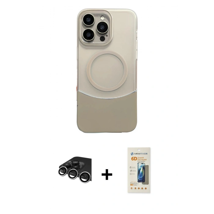 MARSİLYAN™- iPhone 14 Pro Max Kılıf Kozmos Form Özel Seri - Siyah 6D Mat Seramik Hayalet Nano Ekran Koruyucu + Raze Metal Kamera Lens - GS