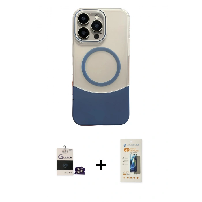 MARSİLYAN™- iPhone 14 Pro Max Kılıf Kozmos Form Özel Seri - Siyah 6D Mat Seramik Hayalet Nano Ekran Koruyucu + Bilvis Titan Kamera Lens - GD