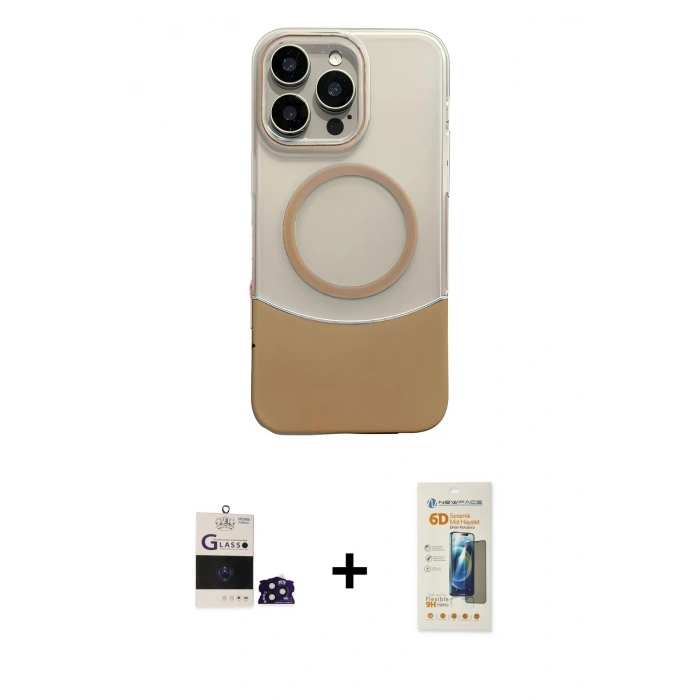 MARSİLYAN™- iPhone 14 Pro Max Kılıf Kozmos Form Özel Seri - Siyah 6D Mat Seramik Hayalet Nano Ekran Koruyucu + Bilvis Titan Kamera Lens - DNMR
