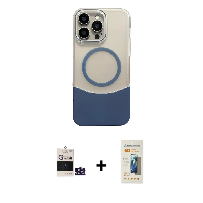 MARSİLYAN™- iPhone 14 Pro Max Kılıf Kozmos Form Özel Seri - Siyah 6D Mat Seramik Hayalet Nano Ekran Koruyucu + Bilvis Titan Kamera Lens - DNMR