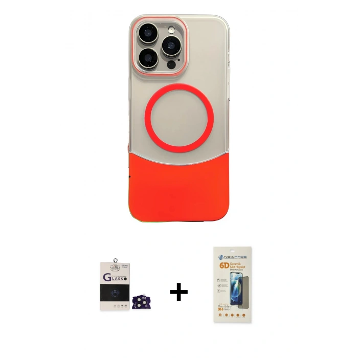 MARSİLYAN™- iPhone 14 Pro Max Kılıf Kozmos Form Özel Seri - Siyah 6D Mat Seramik Hayalet Nano Ekran Koruyucu + Bilvis Titan Kamera Lens - DNMR