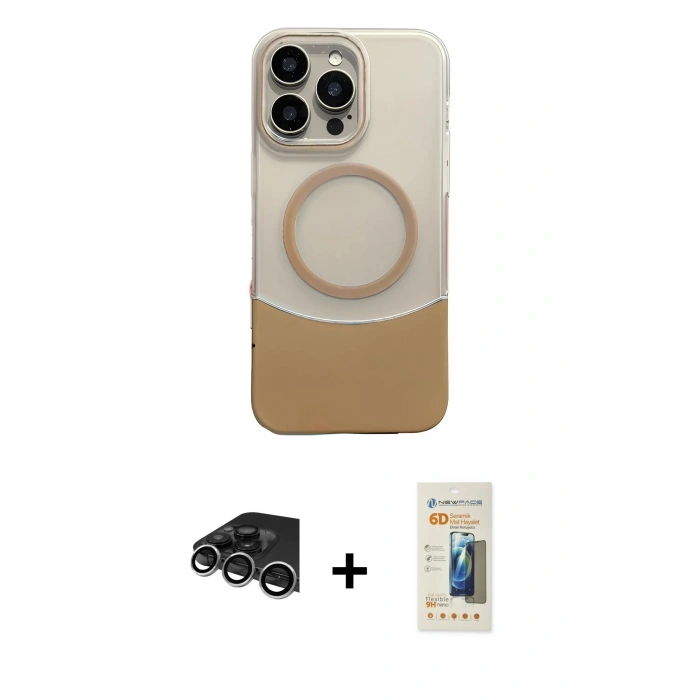 MARSİLYAN™- iPhone 14 Pro Max Kılıf Kozmos Form Özel Seri - Siyah 6D Mat Seramik Hayalet Nano Ekran Koruyucu + Raze Metal Kamera Lens - GS