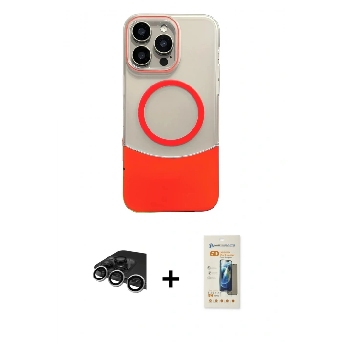 MARSİLYAN™- iPhone 14 Pro Max Kılıf Kozmos Form Özel Seri - Siyah 6D Mat Seramik Hayalet Nano Ekran Koruyucu + Raze Metal Kamera Lens - GS