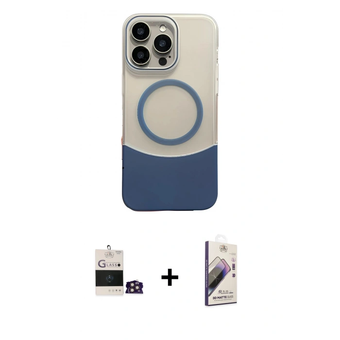 MARSİLYAN™- iPhone 14 Pro Max Kılıf Kozmos Form Özel Seri - Siyah Bilvis 3D Mat Cam Ekran Koruyucu + Bilvis Titan Kamera Lens - GD