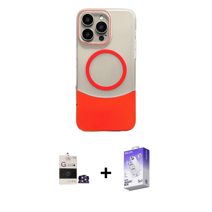 MARSİLYAN™- iPhone 14 Pro Max Kılıf Kozmos Form Özel Seri - Siyah Bilvis 5in1 3D Magic Cam Ekran Koruyucu + Bilvis Titan Kamera Lens - GS