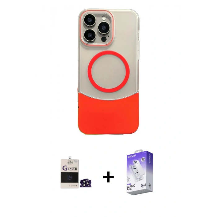 MARSİLYAN™- iPhone 14 Pro Max Kılıf Kozmos Form Özel Seri - Siyah Bilvis 5in1 3D Magic Cam Ekran Koruyucu + Bilvis Titan Kamera Lens - DNMR