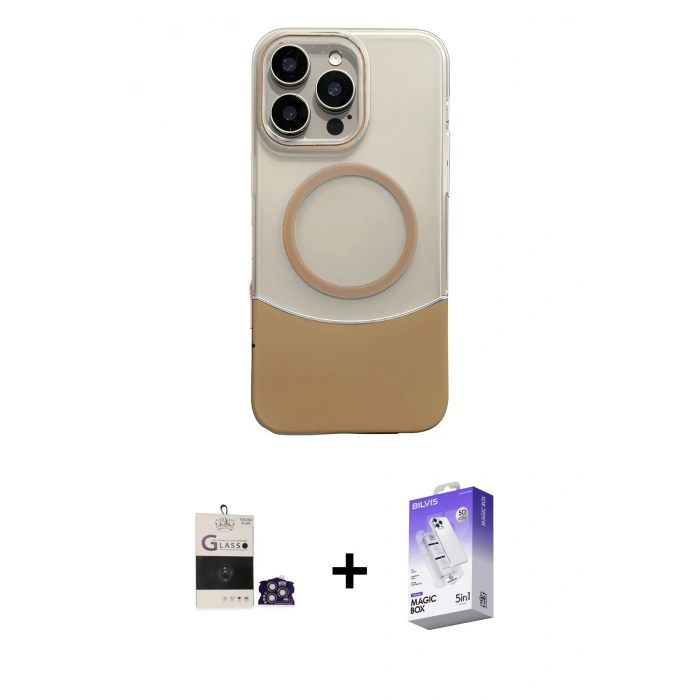 MARSİLYAN™- iPhone 14 Pro Max Kılıf Kozmos Form Özel Seri - Siyah Bilvis 5in1 3D Magic Cam Ekran Koruyucu + Bilvis Titan Kamera Lens - GS