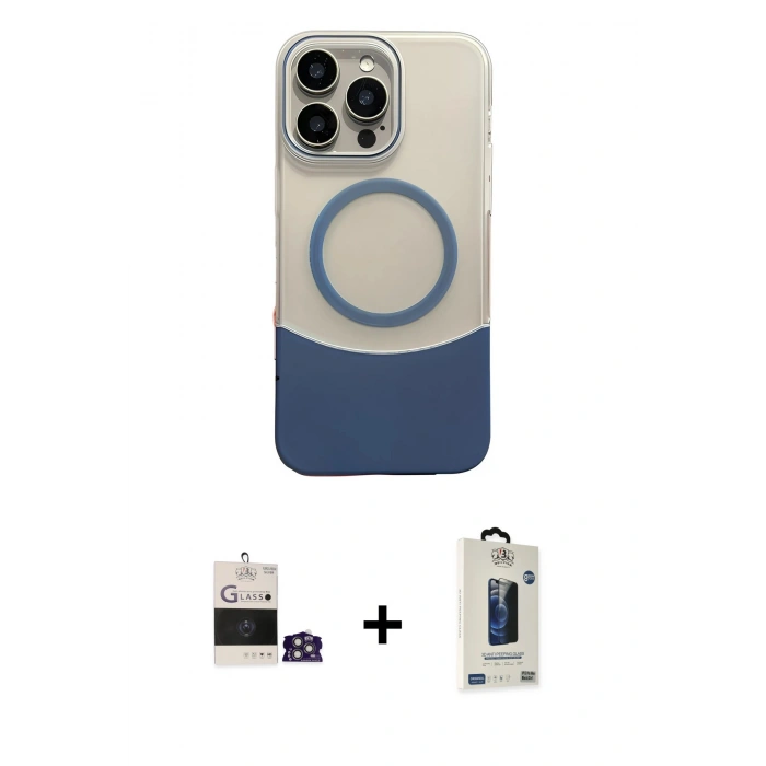 MARSİLYAN™- iPhone 14 Pro Max Kılıf Kozmos Form Özel Seri - Siyah Bilvis Hayalet Cam Ekran Koruyucu + Bilvis Titan Kamera Lens - GS
