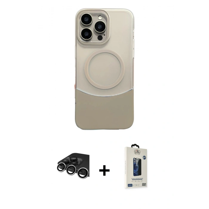 MARSİLYAN™- iPhone 14 Pro Max Kılıf Kozmos Form Özel Seri - Siyah Bilvis Hayalet Cam Ekran Koruyucu + Raze Metal Kamera Lens - GS