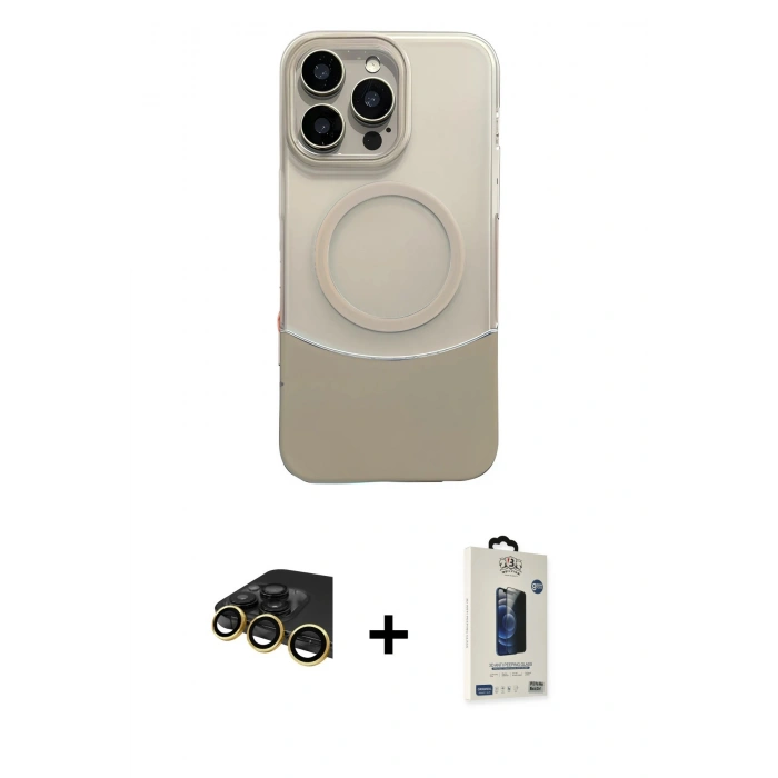 MARSİLYAN™- iPhone 14 Pro Max Kılıf Kozmos Form Özel Seri - Siyah Bilvis Hayalet Cam Ekran Koruyucu + Raze Metal Kamera Lens - GD
