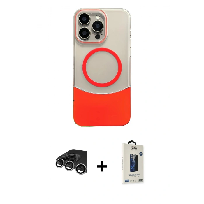 MARSİLYAN™- iPhone 14 Pro Max Kılıf Kozmos Form Özel Seri - Siyah Bilvis Hayalet Cam Ekran Koruyucu + Raze Metal Kamera Lens - GS