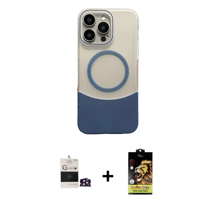 MARSİLYAN™- iPhone 14 Pro Max Kılıf Kozmos Form Özel Seri - Siyah Buffer Cam Ekran Koruyucu + Bilvis Titan Kamera Lens - GD