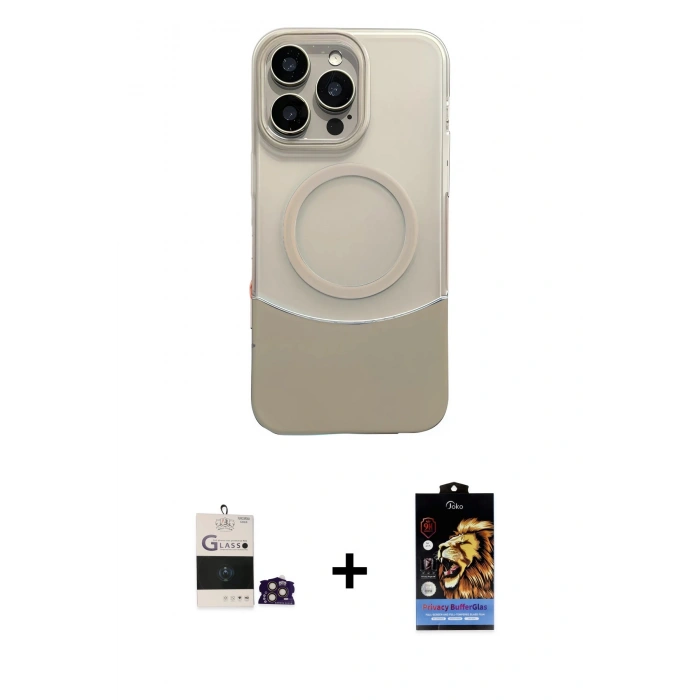 MARSİLYAN™- iPhone 14 Pro Max Kılıf Kozmos Form Özel Seri - Siyah Buffer Hayalet Cam Ekran Koruyucu + Gold Bilvis Titan Kamera Lens