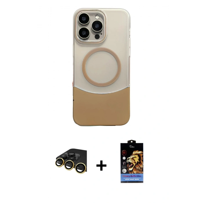 MARSİLYAN™- iPhone 14 Pro Max Kılıf Kozmos Form Özel Seri - Siyah Buffer Hayalet Cam Ekran Koruyucu + Raze Metal Kamera Lens - GD