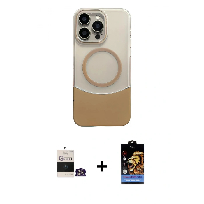 MARSİLYAN™- iPhone 14 Pro Max Kılıf Kozmos Form Özel Seri - Siyah Buffer Hayalet Cam Ekran Koruyucu + Gold Bilvis Titan Kamera Lens