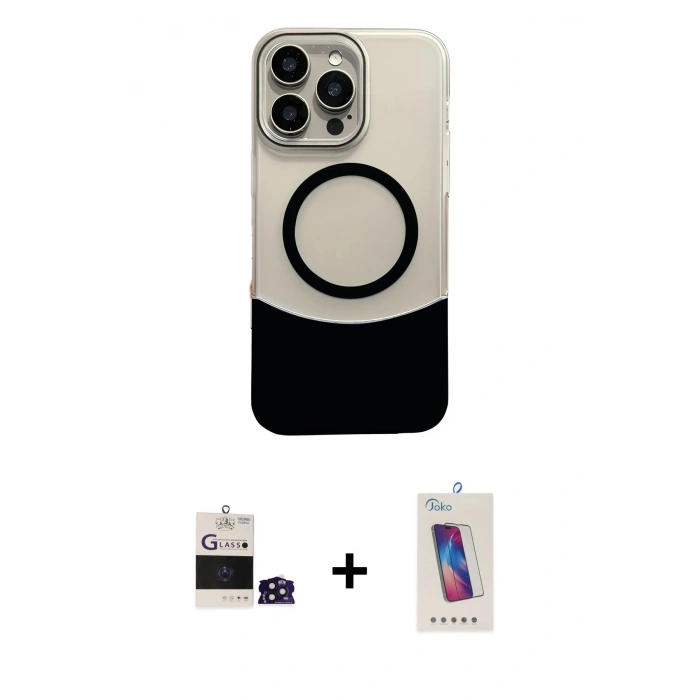 MARSİLYAN™- iPhone 14 Pro Max Kılıf Kozmos Form Özel Seri - Siyah Joko 5D Cam + Bilvis Titan Kamera Lens - DNMR