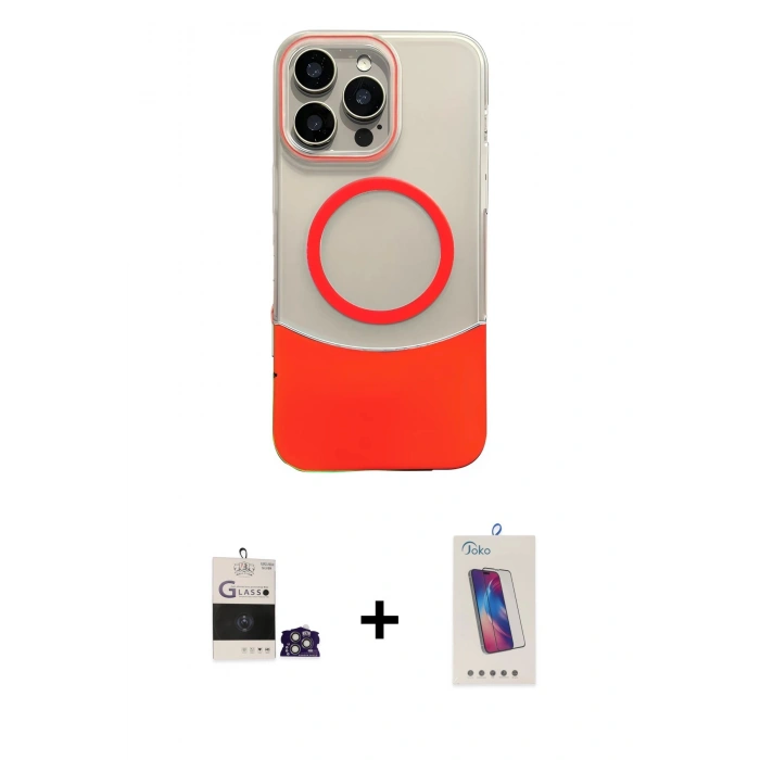 MARSİLYAN™- iPhone 14 Pro Max Kılıf Kozmos Form Özel Seri - Siyah Joko 5D Cam + Gümüş Bilvis Titan Kamera Lens