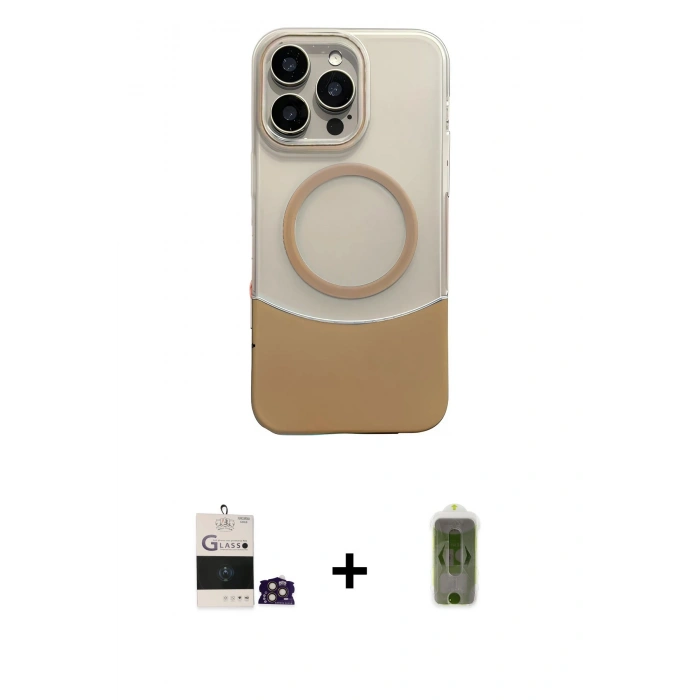 MARSİLYAN™- iPhone 14 Pro Max Kılıf Kozmos Form Özel Seri - Siyah Joko Magic 5D Hayalet Cam + Gold Bilvis Titan Kamera Lens