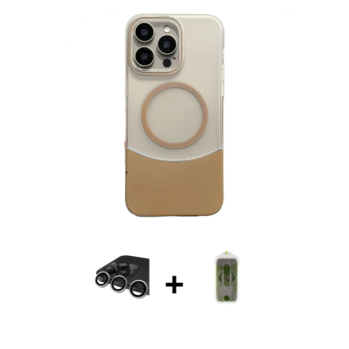MARSİLYAN™- iPhone 14 Pro Max Kılıf Kozmos Form Özel Seri - Siyah Joko Magic 5D Hayalet Cam + Gümüş Raze Metal Kamera Lens