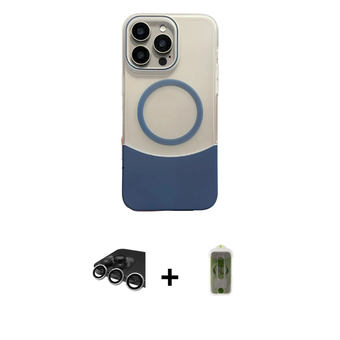 MARSİLYAN™- iPhone 14 Pro Max Kılıf Kozmos Form Özel Seri - Siyah Joko Magic 5D Hayalet Cam + Gümüş Raze Metal Kamera Lens