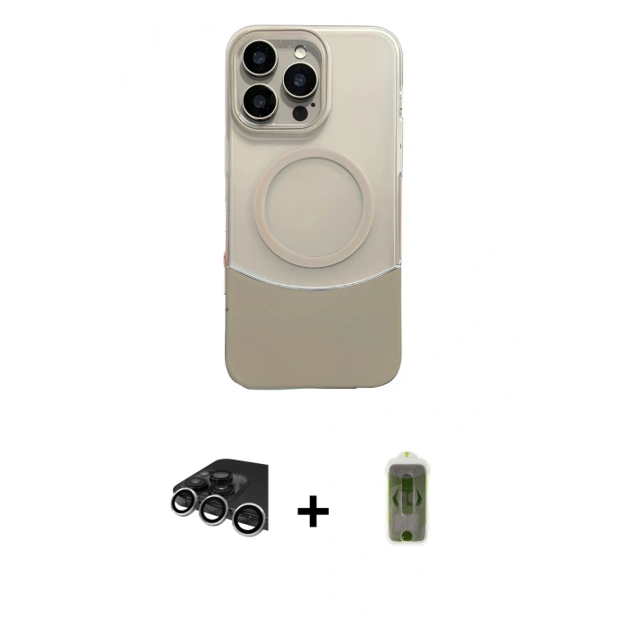 MARSİLYAN™- iPhone 14 Pro Max Kılıf Kozmos Form Özel Seri - Siyah Joko Magic 5D Hayalet Cam + Gümüş Raze Metal Kamera Lens