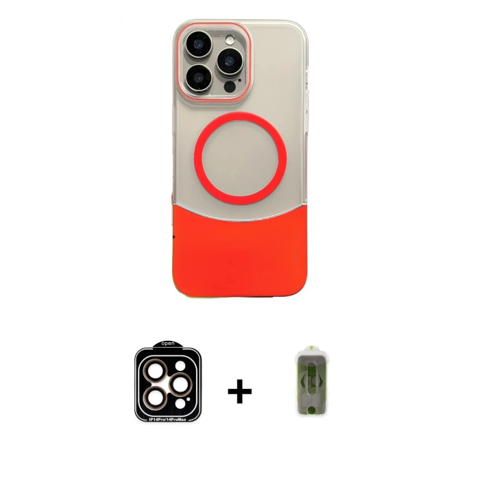 MARSİLYAN™- iPhone 14 Pro Max Kılıf Kozmos Form Özel Seri - Siyah Joko Magic 5D Hayalet Cam + PVD Metal Kamera Lens - TU