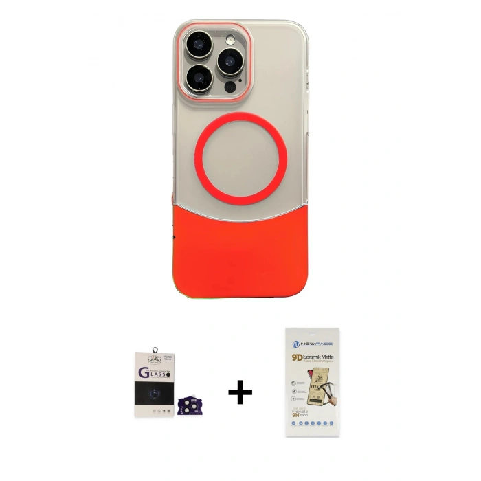 MARSİLYAN™- iPhone 14 Pro Max Kılıf Kozmos Form Özel Seri - Siyah Mat Seramik Nano Ekran Koruyucu + Bilvis Titan Kamera Lens - DNMR