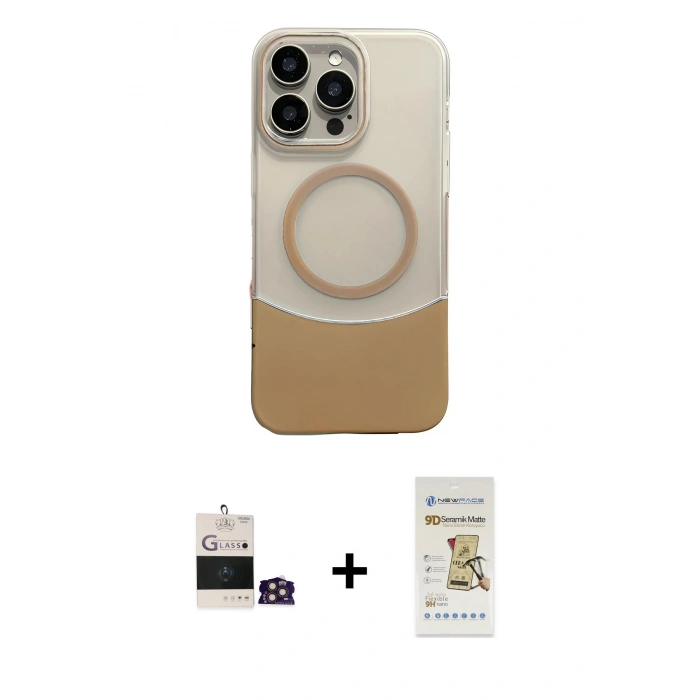 MARSİLYAN™- iPhone 14 Pro Max Kılıf Kozmos Form Özel Seri - Siyah Mat Seramik Nano Ekran Koruyucu + Bilvis Titan Kamera Lens - GD