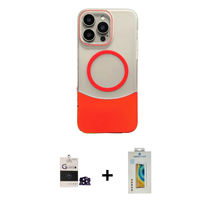 MARSİLYAN™- iPhone 14 Pro Max Kılıf Kozmos Form Özel Seri - Siyah Polymer Nano Ekran Koruyucu + Bilvis Titan Kamera Lens - SH
