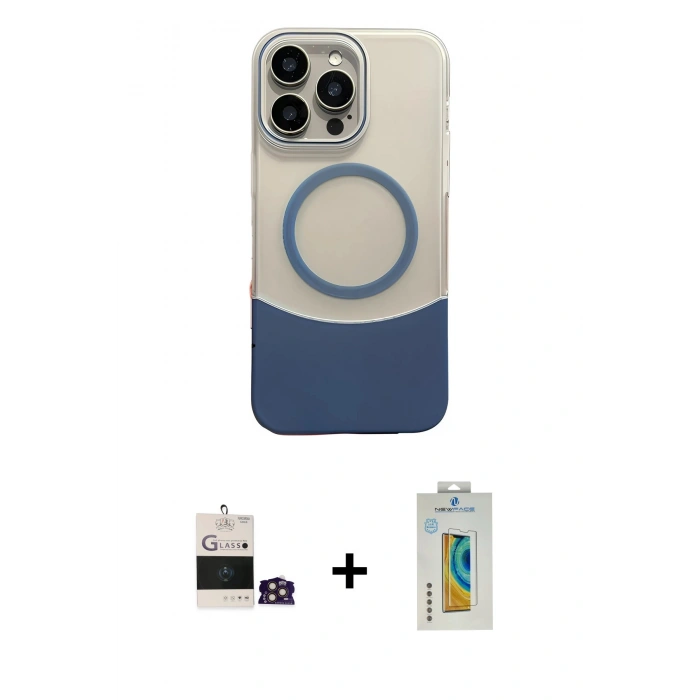 MARSİLYAN™- iPhone 14 Pro Max Kılıf Kozmos Form Özel Seri - Siyah Polymer Nano Ekran Koruyucu + Bilvis Titan Kamera Lens - GD